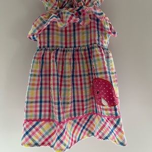 Colorful seersucker summer dress with whale